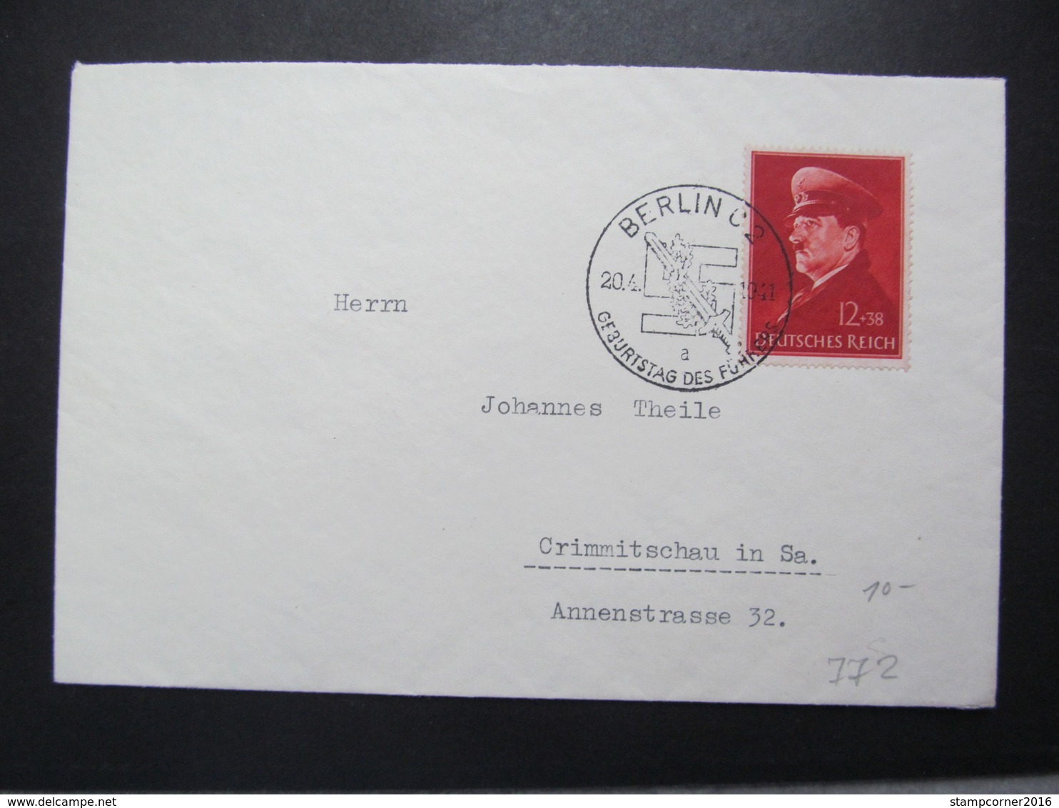 DR Nr. 772, 1941, Brief, EF, Sonderstempel Berlin C2 *DEL2112* - Briefe U. Dokumente