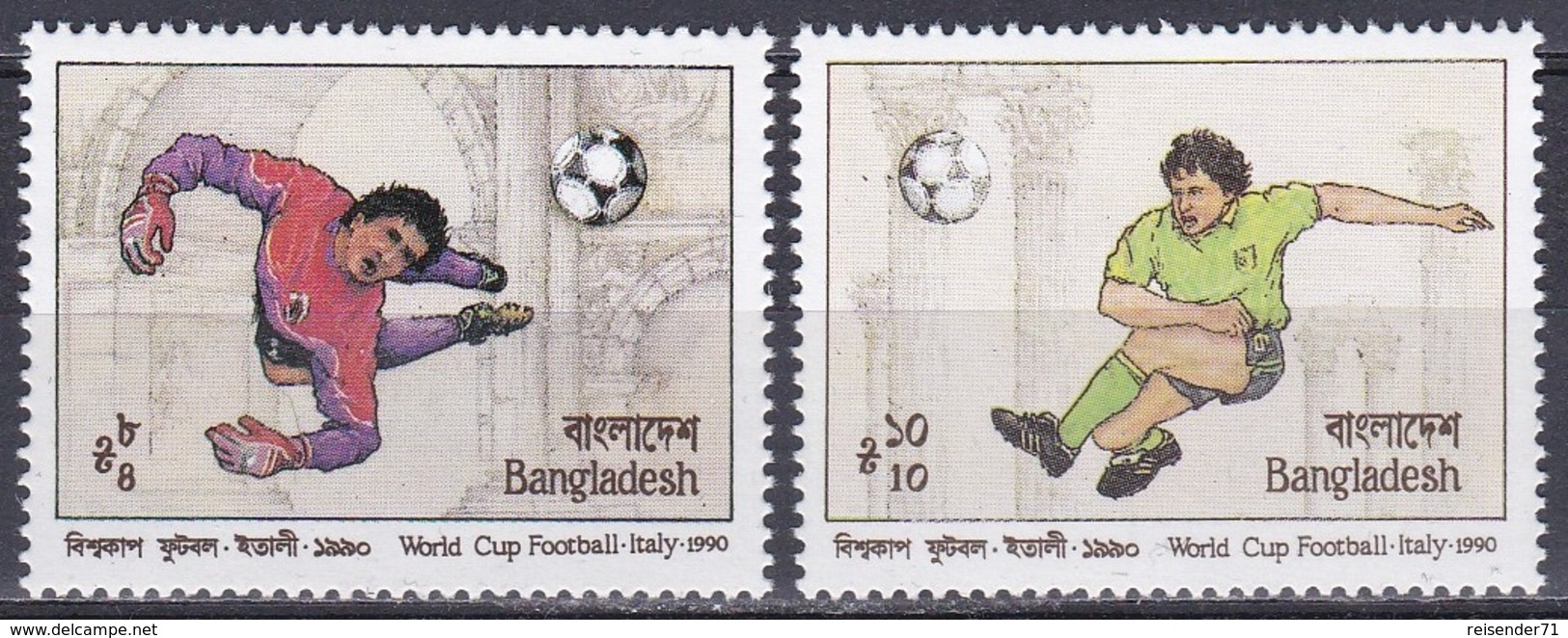 Bangladesch Bangladesh 1990 Sport Fußball Football Soccer Italien Italy WM, Mi. 332-3 ** - Bangladesch