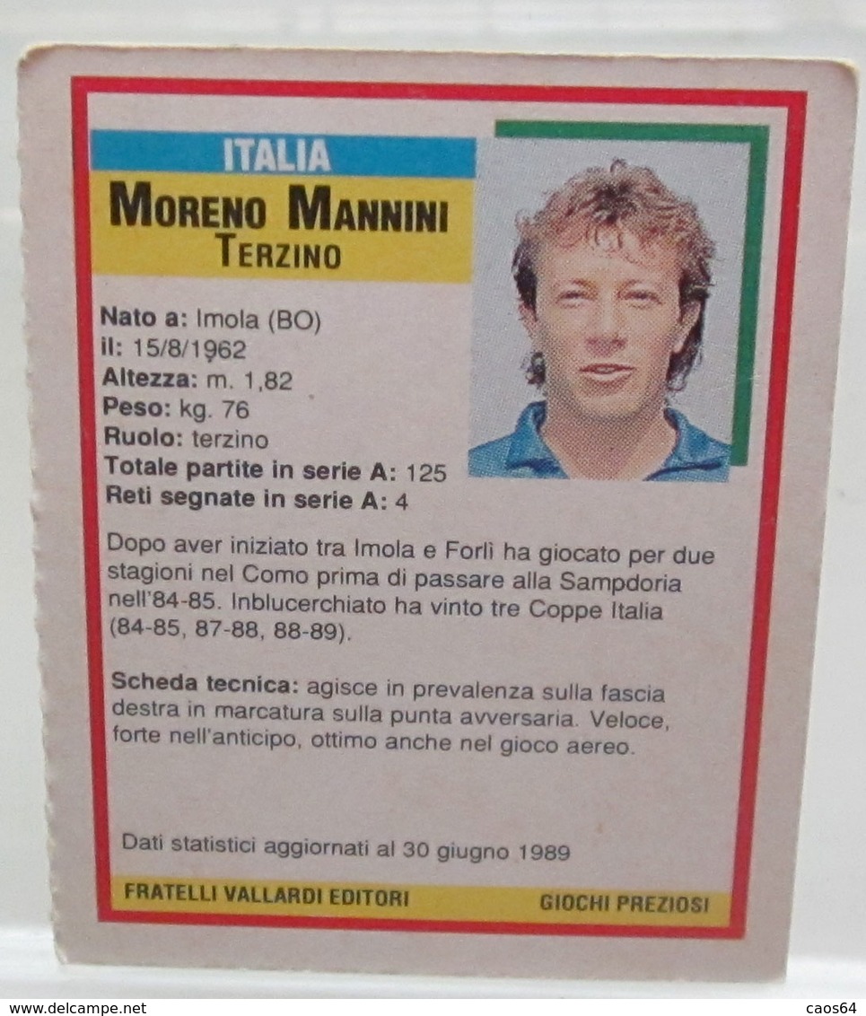 TOP MICRO CARDS 1989  MORENO MANNINI - Trading Cards
