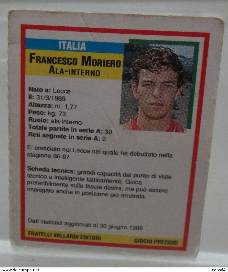 TOP MICRO CARDS 1989  FRANCESCO MORIERO - Trading Cards