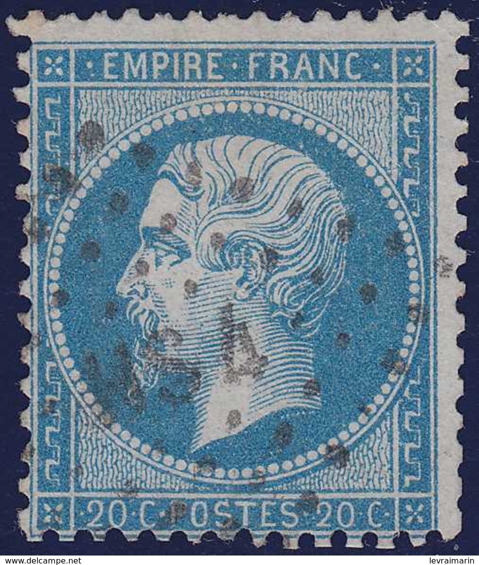 N°22 Oblitéré Lettres Bâtons HS4, Pas  Courant, TB - 1862 Napoleone III