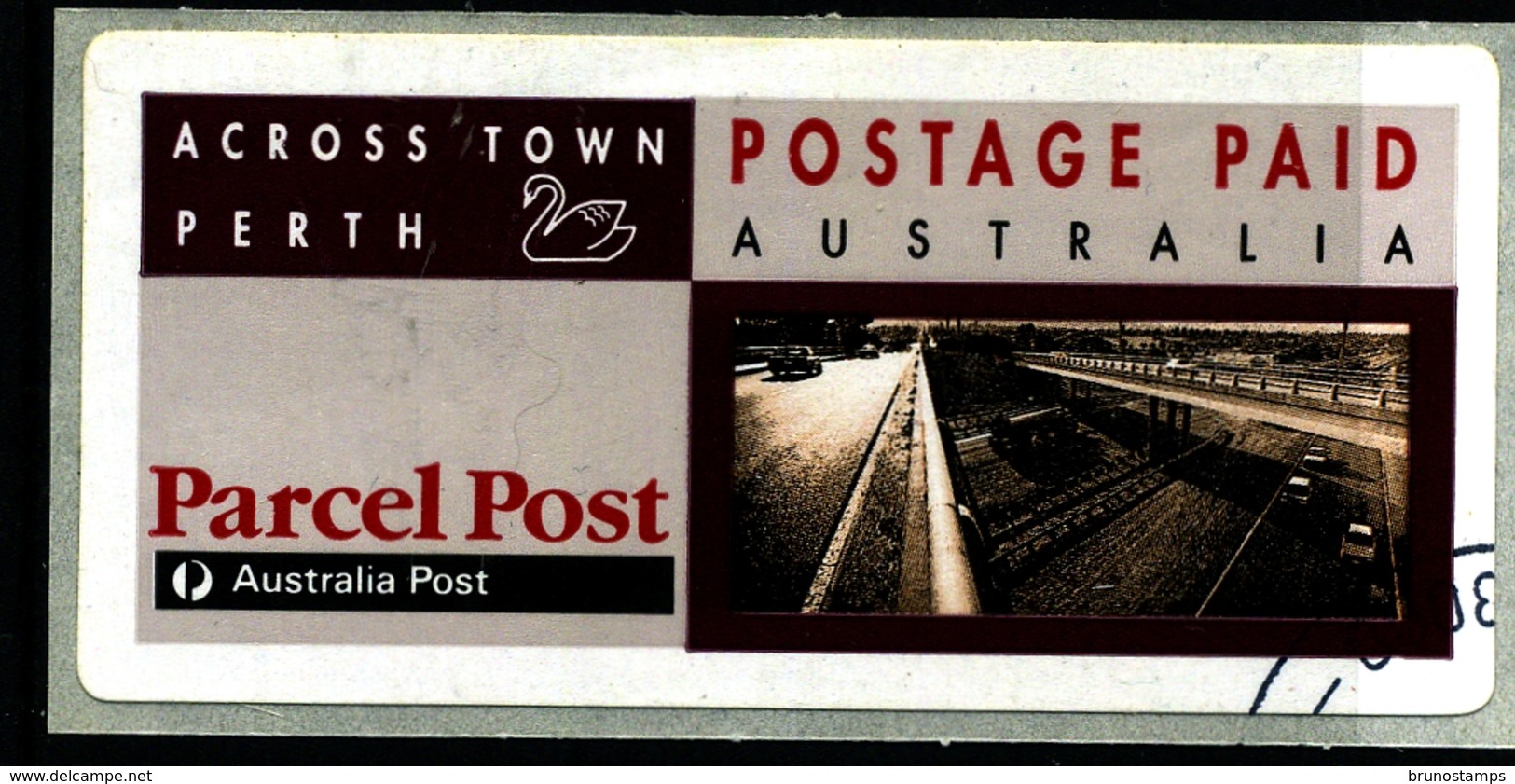 AUSTRALIA - 1991  PARCEL POST  ACROSS  PERTH  LABEL  FINE USED - Abarten Und Kuriositäten