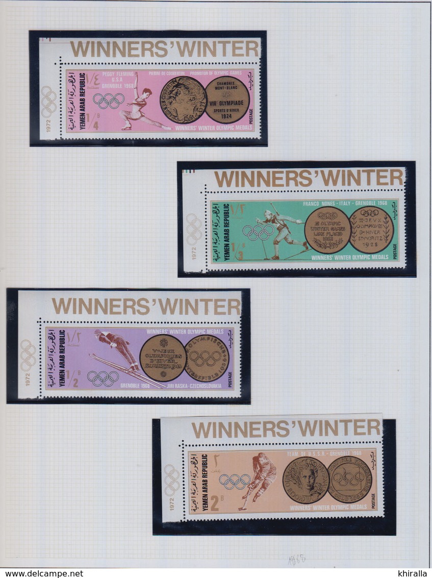 YEMEN ARAB REPUBLIC 1968  Winter Olympic Games      N° 761 / 766   +  BF  74A    COTE       19 € 00 - Yémen