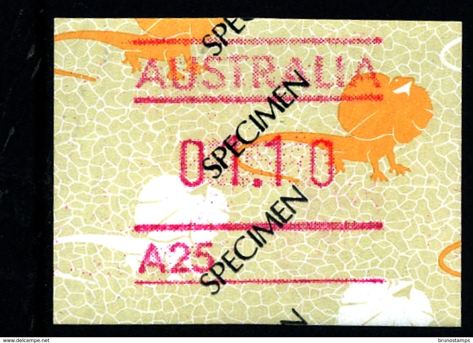 AUSTRALIA - 1989  $  1.10  FRILLED  NECK  FRAMA  SPECIMEN  OVERPRINTED  MINT NH - Errors, Freaks & Oddities (EFO)