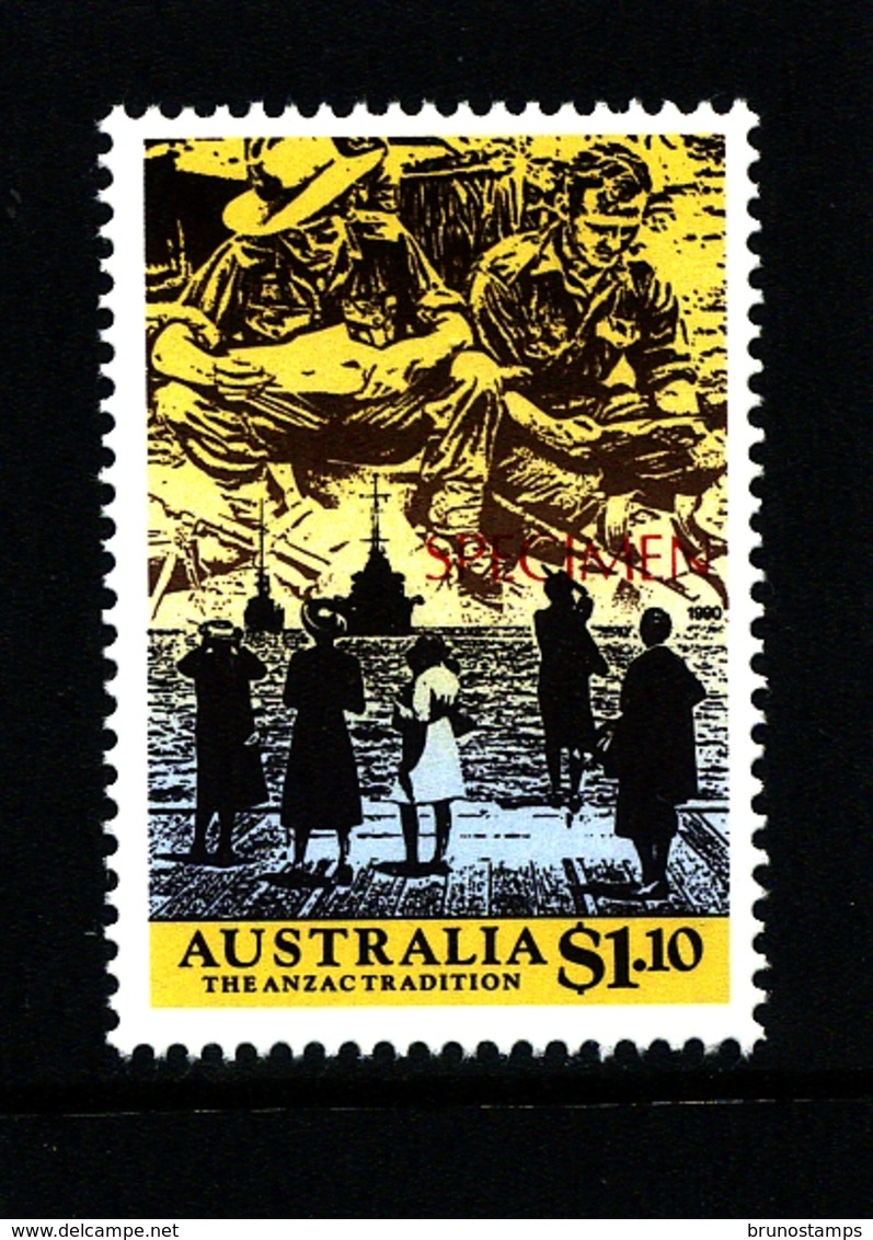 AUSTRALIA - 1991  $  1.10   ANZAC  SPECIMEN  OVERPRINTED  MINT NH - Abarten Und Kuriositäten