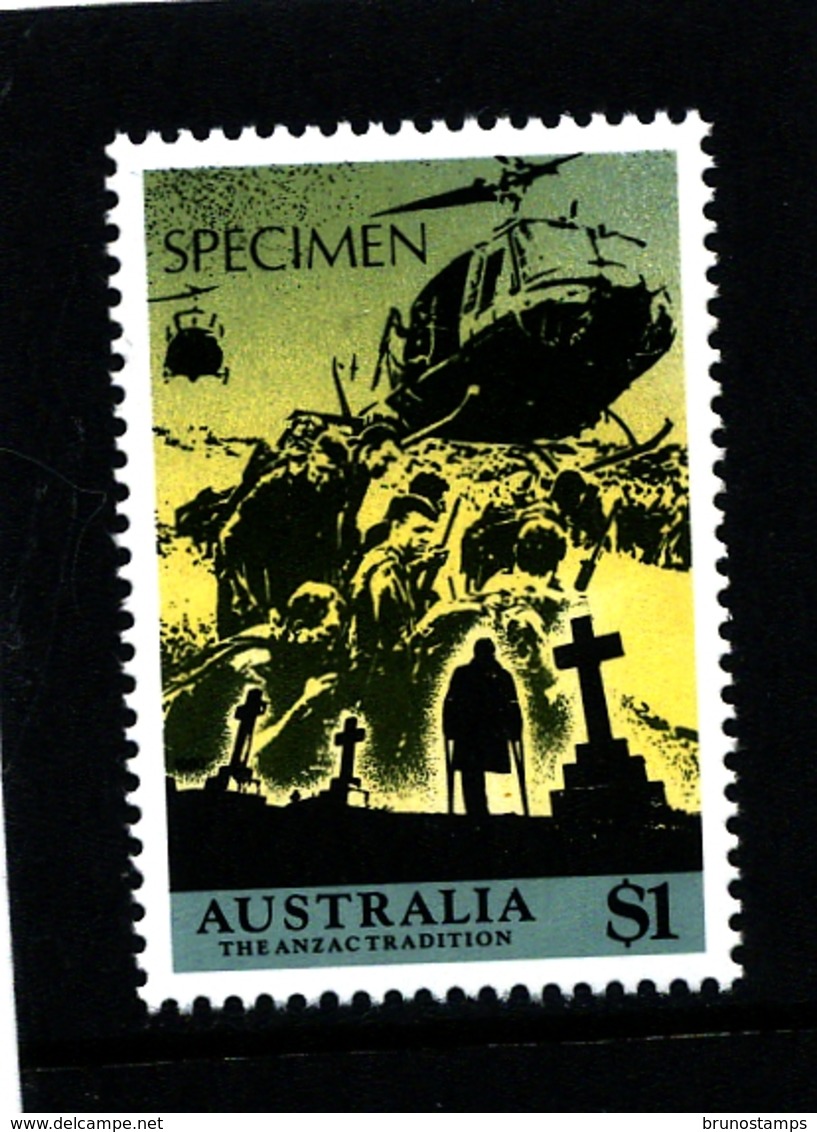 AUSTRALIA - 1991  $  1  ANZAC  SPECIMEN  OVERPRINTED  MINT NH - Variedades Y Curiosidades