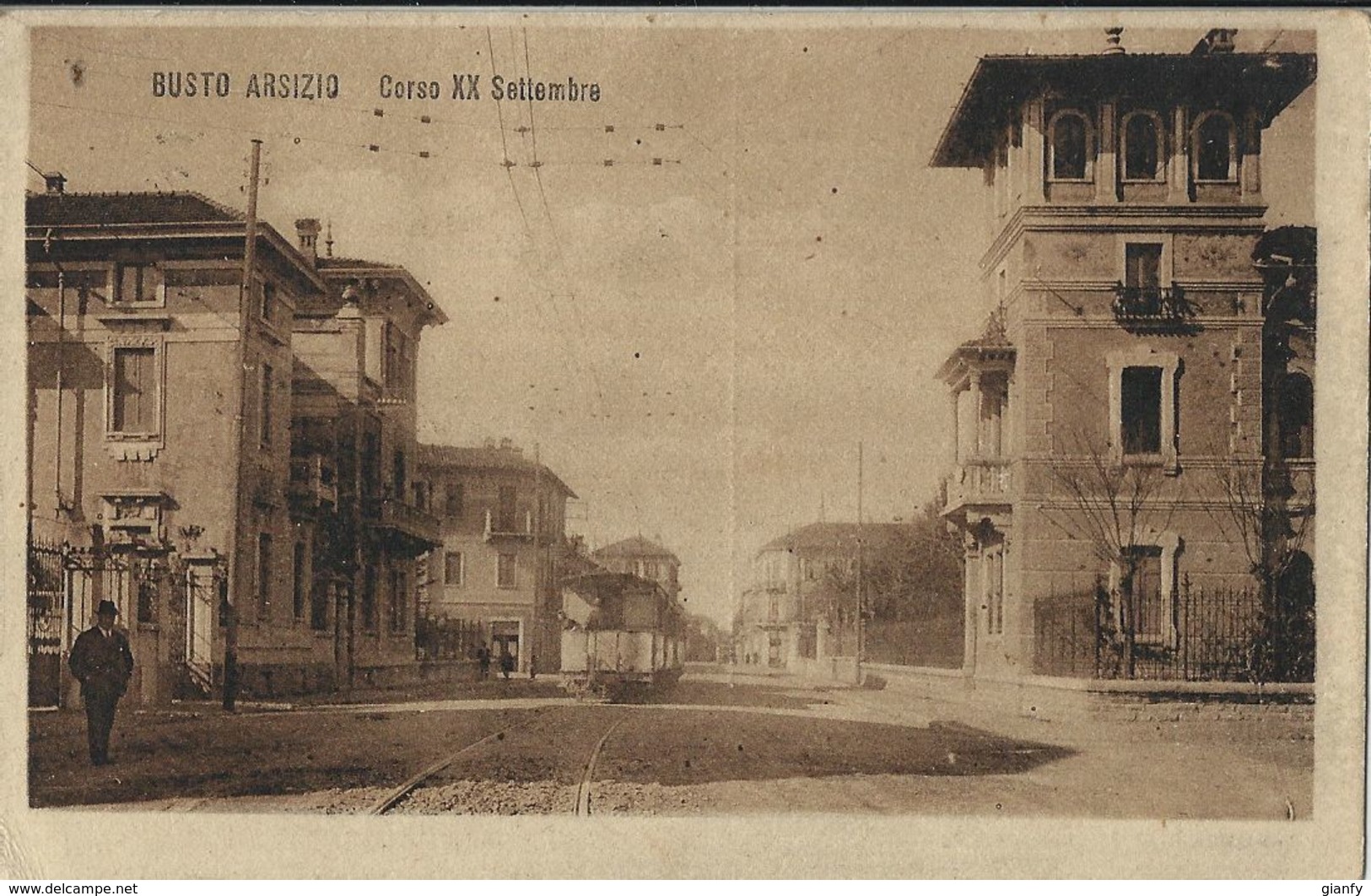 BUSTO ARSIZIO CORSO XX SETTEMBRE 1921 ANIMATA TRAMWAY - Busto Arsizio