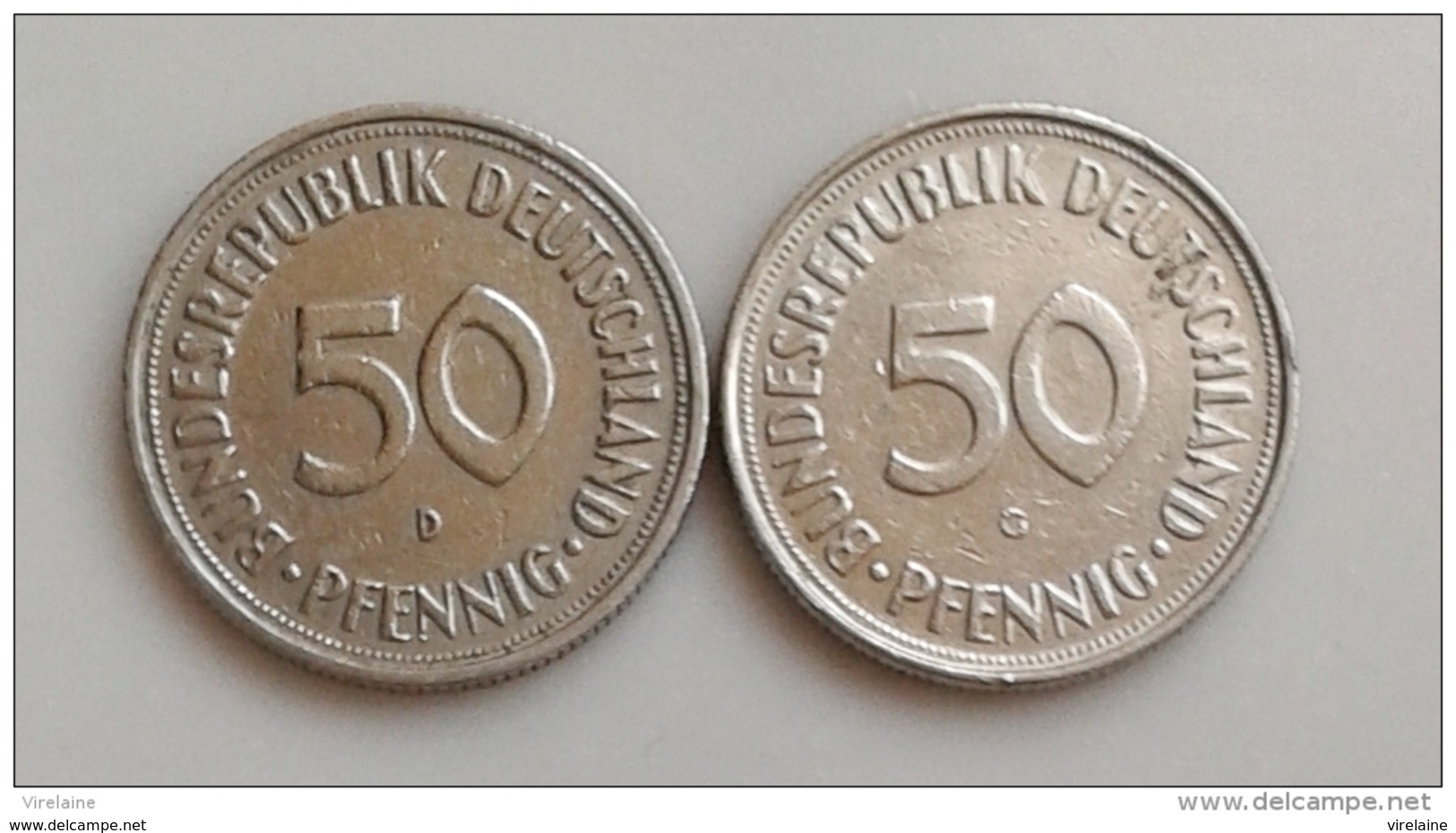 ALLEMAGNE 50  Pfennig 1950 G 1950 D  N°556D - 50 Pfennig