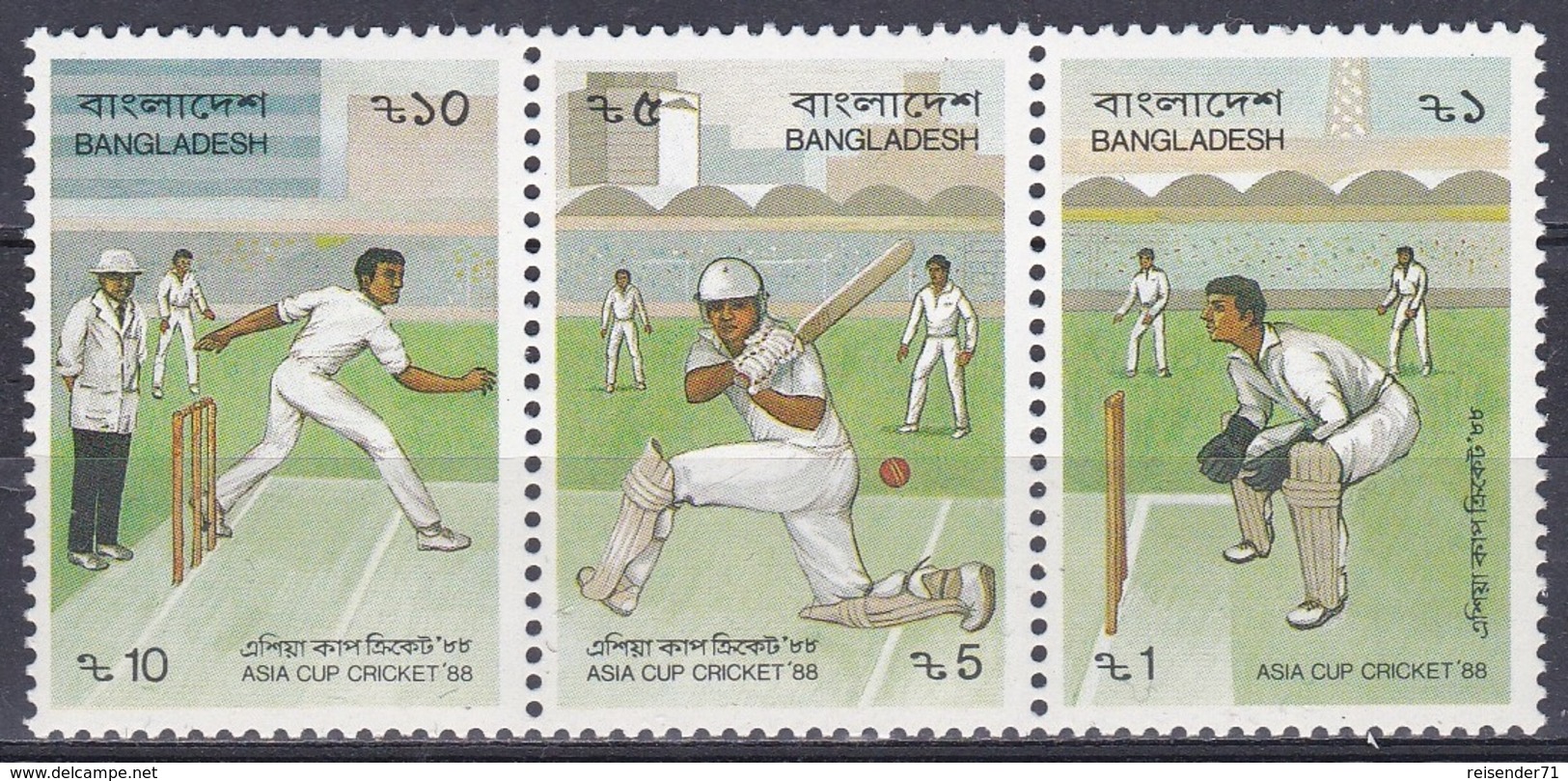 Bangladesch Bangladesh 1988 Sport Spiele Ballspiele Kricket-Asia-Cup Cricket, Mi. 289-1 ** - Bangladesch