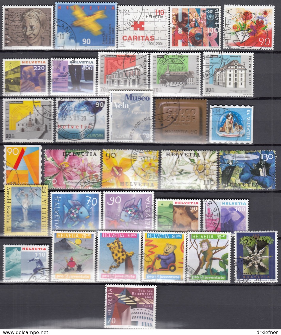 SCHWEIZ  Jahrgang 2001, Gestempelt, Komplett 1746-1777 - Used Stamps