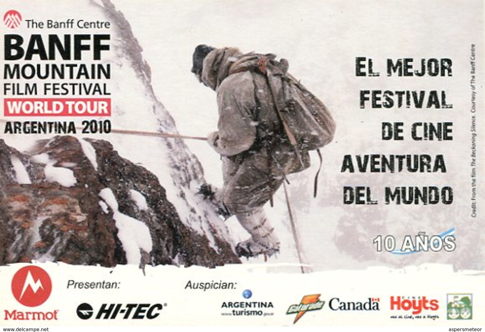BANFF MOUNTAIN FILM FESTIVAL WORLD TOUR 2010 FESTIVAL DE CINE DE AVENTURA ARGENTINA POSTAL PUBLICIDAD - LILHU - Posters Op Kaarten