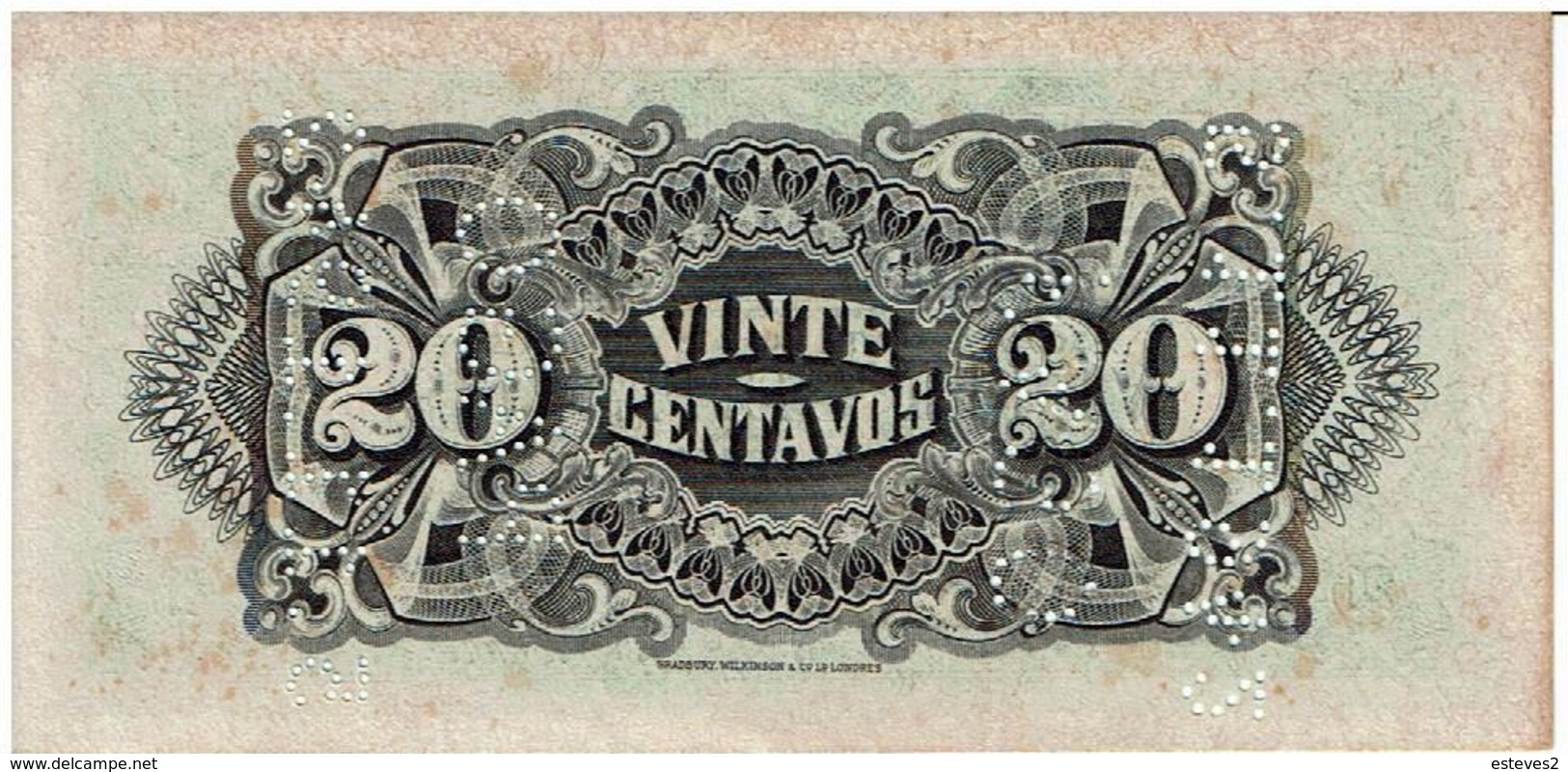 Mozambique , 1933 , Companhia De Moçambique , 20 Centavos , UNC , Perforated  PAGO 5.11.1942 - Mozambique