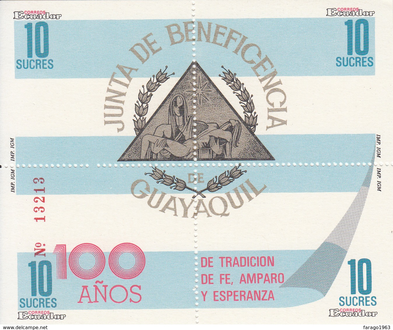 1988 Ecuador Social Services  Souvenir Sheet MNH - Ecuador