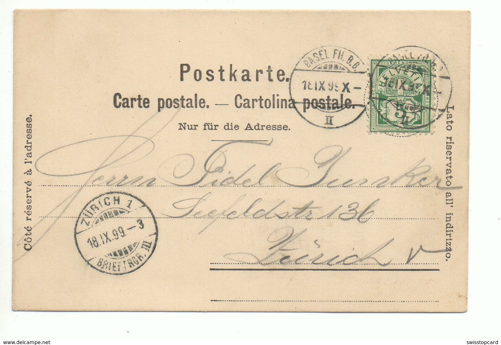 Gruss Aus BASEL Spalentor Gel. 1899 N. Zürich - Bâle