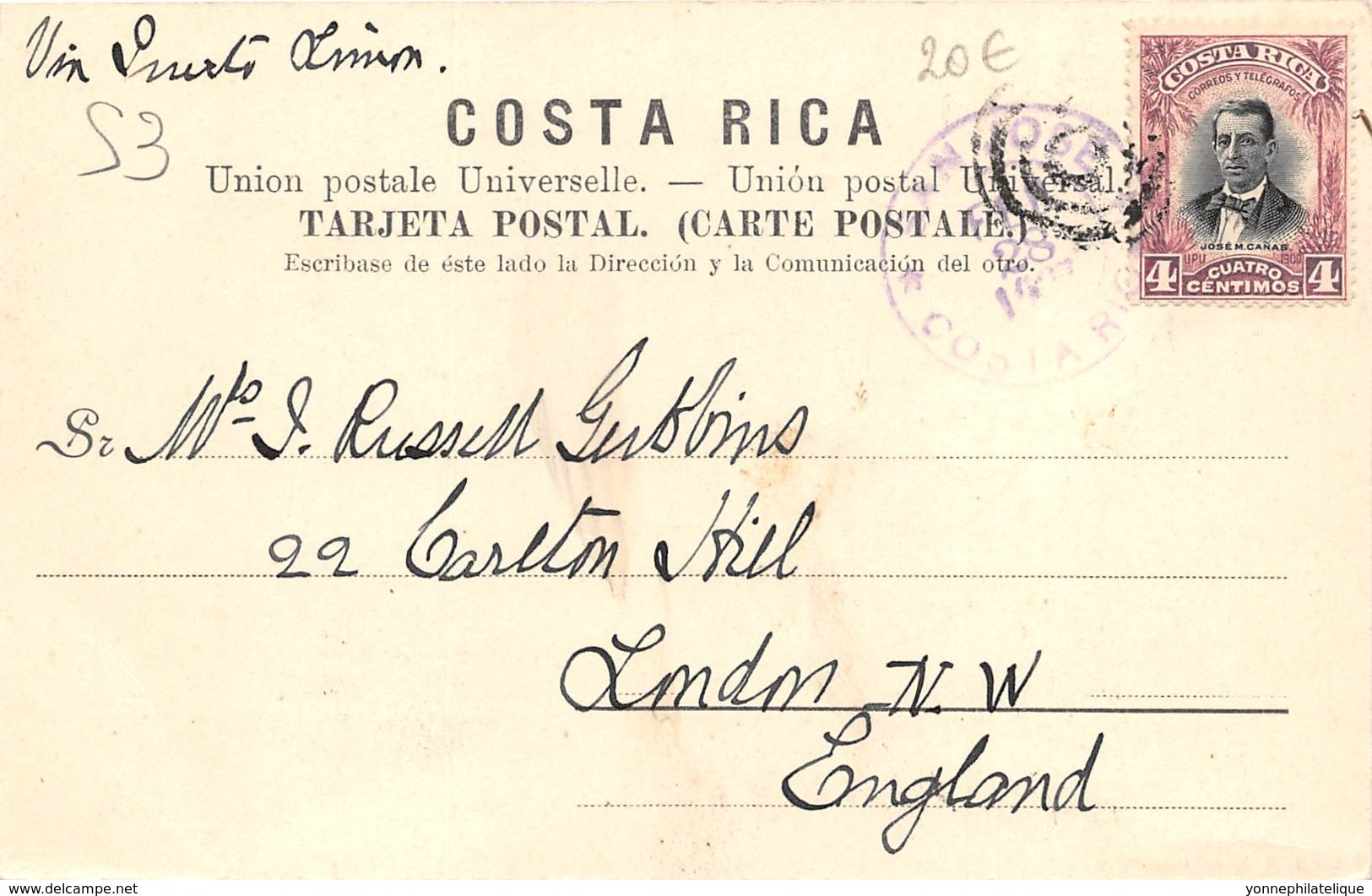 Costa Rica / 53 - Pacific R.R - Belle Oblitération - Costa Rica