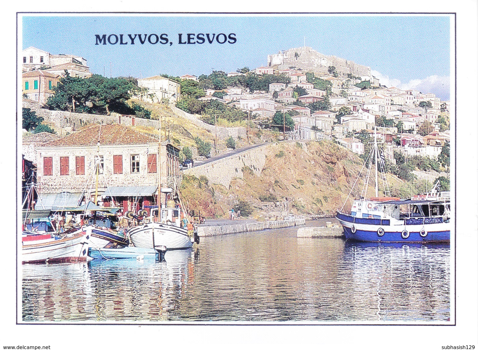 GREECE : COLOUR PICTURE POST CARD : COMMERCIALLY SENT TO GERMANY : MOLYVOS, LESVOS - Covers & Documents