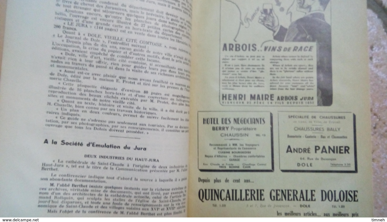 N°44 PAYS JURASSIEN - HISTOIRE FOLKLORE TOURISME LITTERATURE BEAUX-ARTS Marcel CORON 1951-1952 Publicités - Franche-Comté