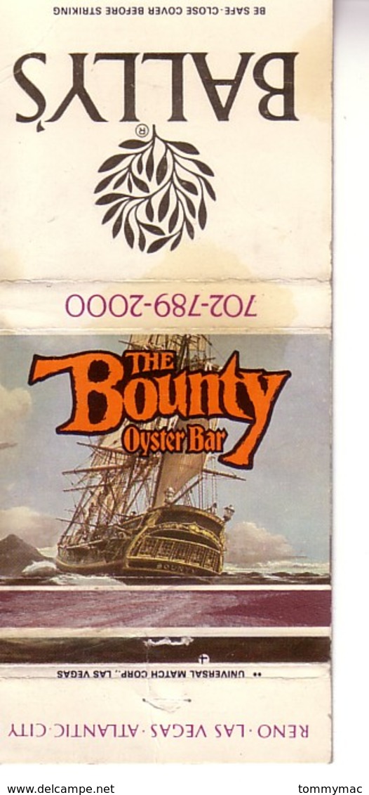 Matchbook Cover ! Bally's Hotel & Casino, Las Vegas, Reno, And Atlantic City , U.S.A. ! The Bounty Oyster Bar ! - Cajas De Cerillas (fósforos)