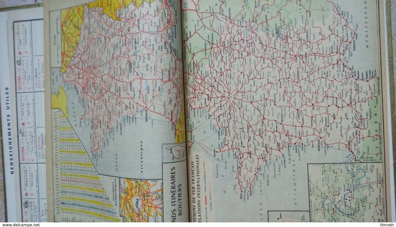 CALENDRIER - 1968 ALMANACH DES PTT - VOSGES 88 - bord de mer - croix