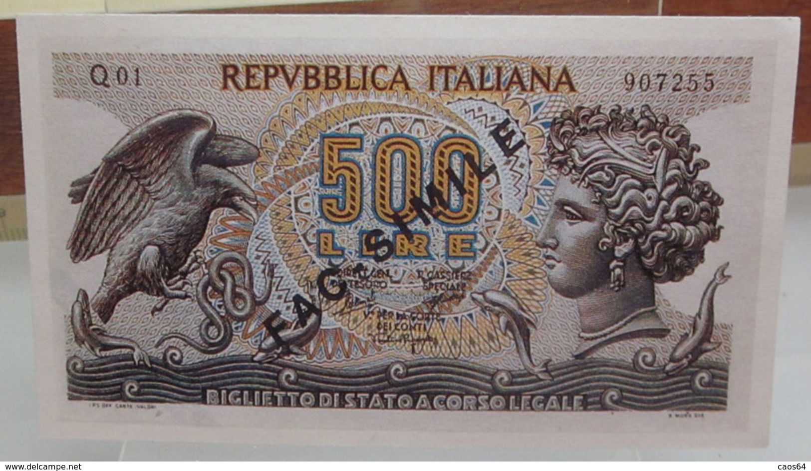 MINI BANCONOTA FAC-SIMILE LIRE 500 - Specimen