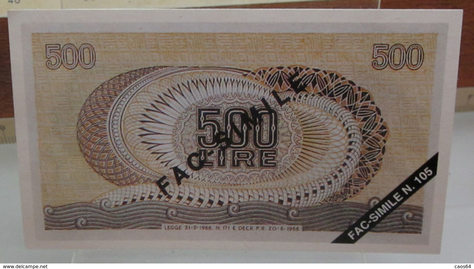 MINI BANCONOTA FAC-SIMILE LIRE 500 - Specimen