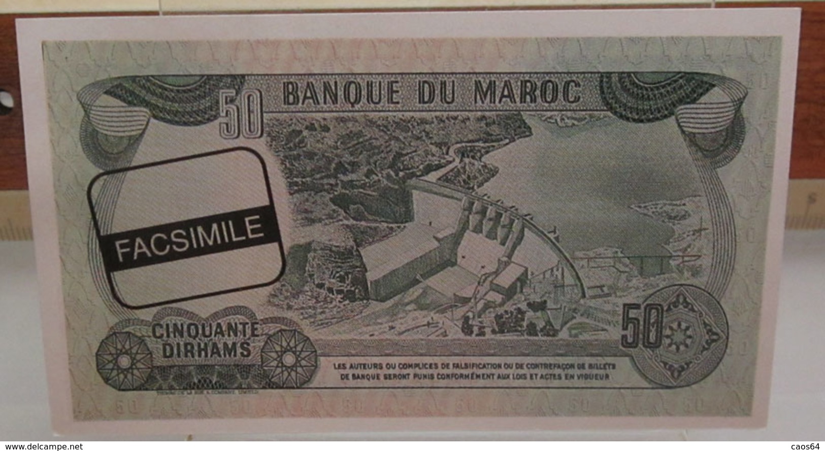 MINI BANCONOTA FAC-SIMILE 50 DIRHAMS BANQUE DU MAROC - Specimen