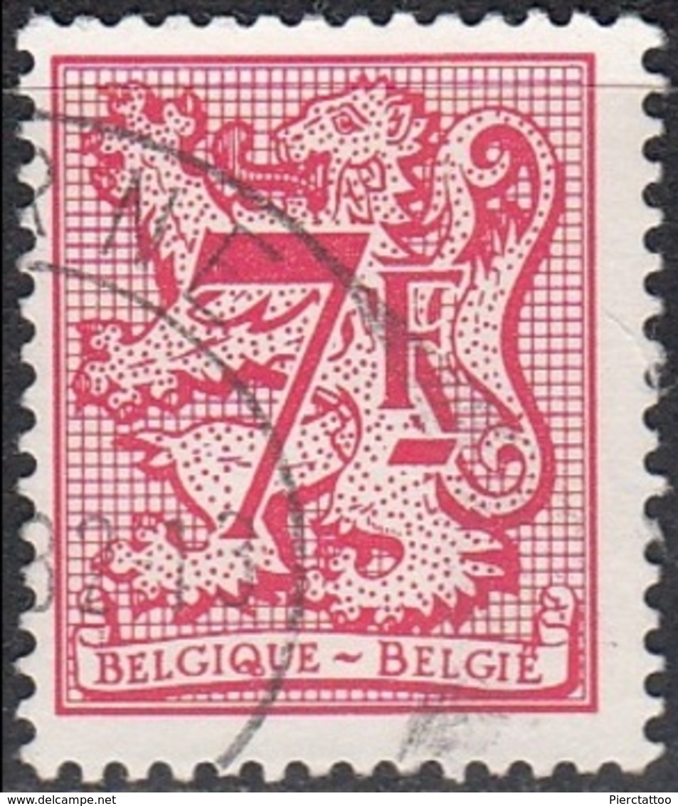 Chiffre Sur Lion Héraldique (7F) - Belgique - 1982 - YT 2052 - Oblitéré - 1977-1985 Chiffre Sur Lion