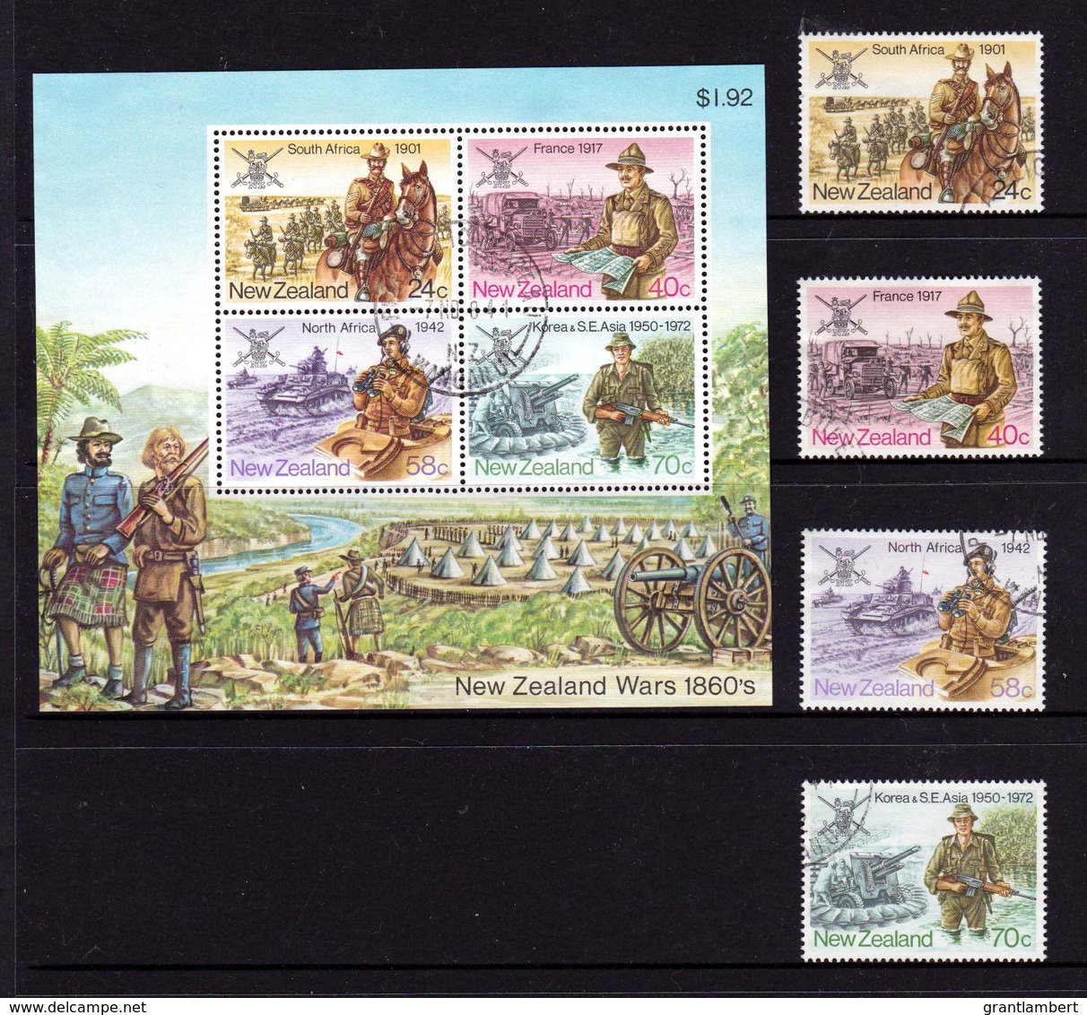 New Zealand 1984, 1985, 1987 Military History Complete Sets Used - 2 Scans - Used Stamps