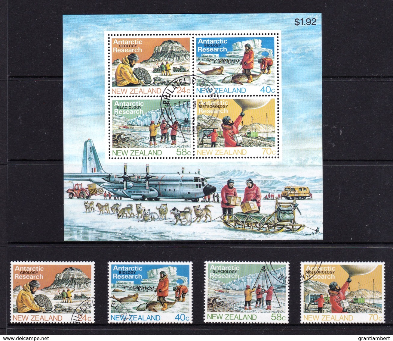 New Zealand 1984 Antarctic Research Set Of 4 + Minisheet Used - Used Stamps