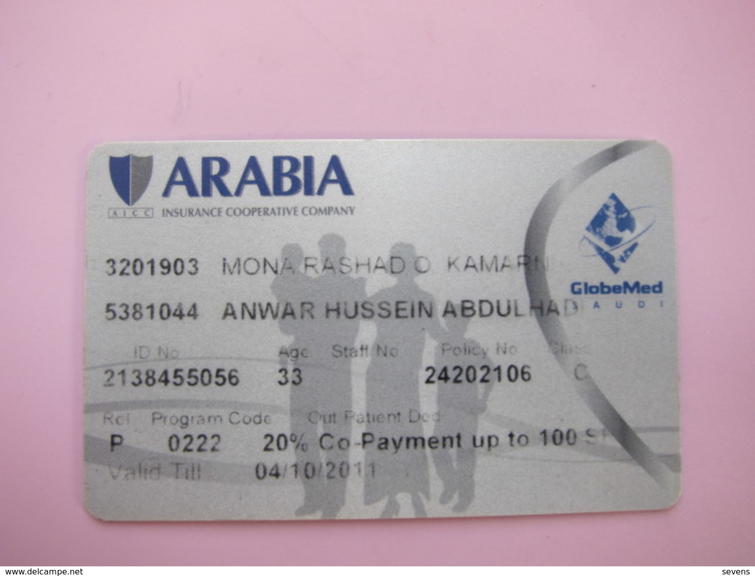 Saydu Arabia Globemed Insurance Card - Non Classés
