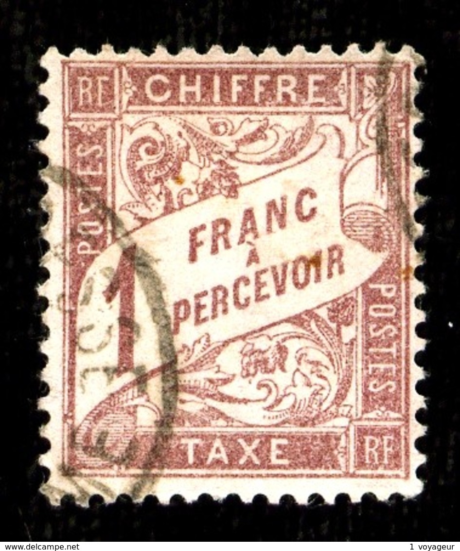 Taxe  39 - 1F Rose Sur Paille - Oblitéré - Très Beau - 1859-1959 Used