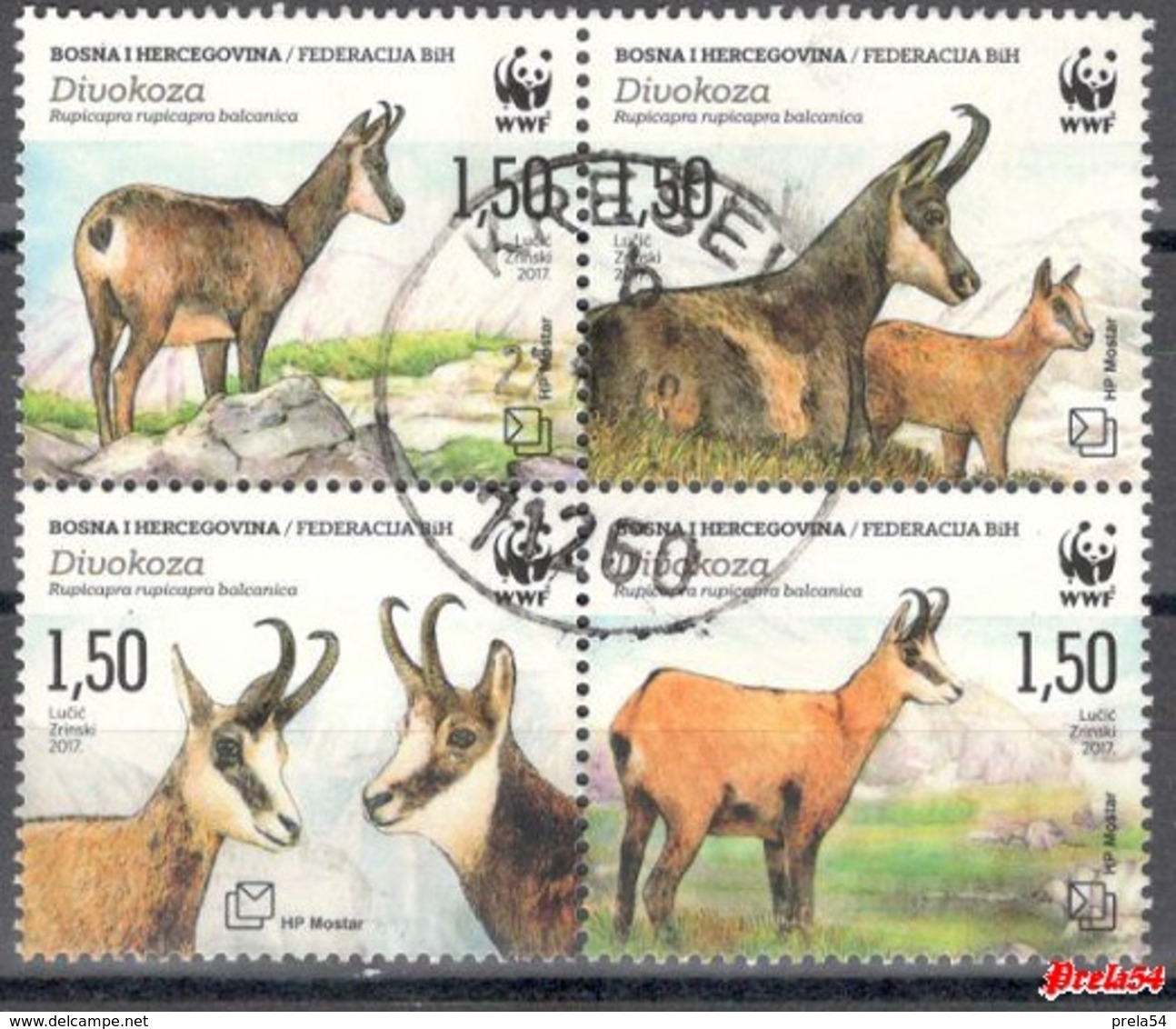 Bosnia Croatian Post- WWF - Balkan Chamois 2017 Used Set - Bosnia And Herzegovina