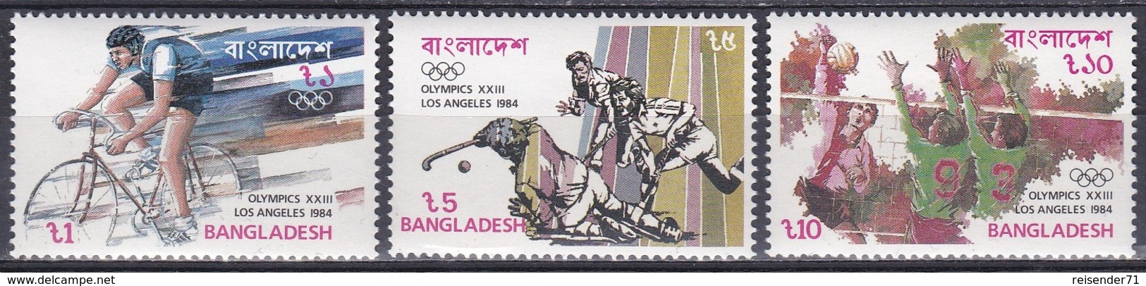 Bangladesch Bangladesh 1984 Sport Spiele Olympia Olympics Radfahren Hockey Volleyball Los Angeles, Mi. 220-2 ** - Bangladesch