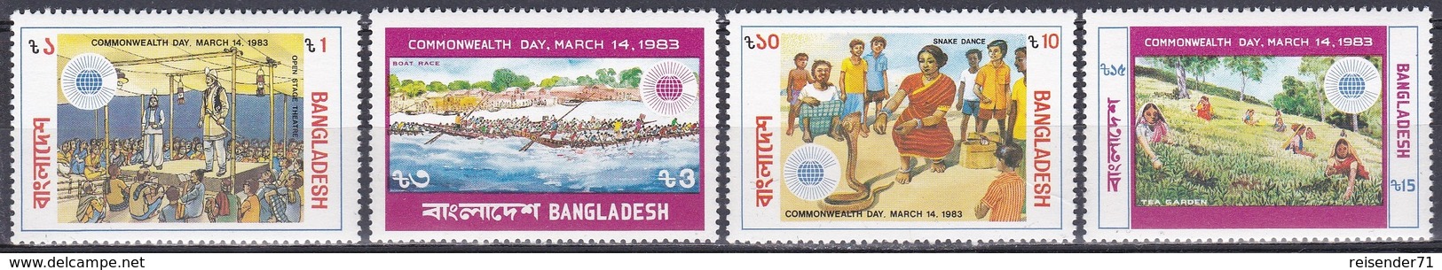 Bangladesch Bangladesh 1983 Commonwealth-Tag Brauchtum Folklore Tanz Dancing Theater Theatre Bootsrennen, Mi. 181-4 ** - Bangladesch