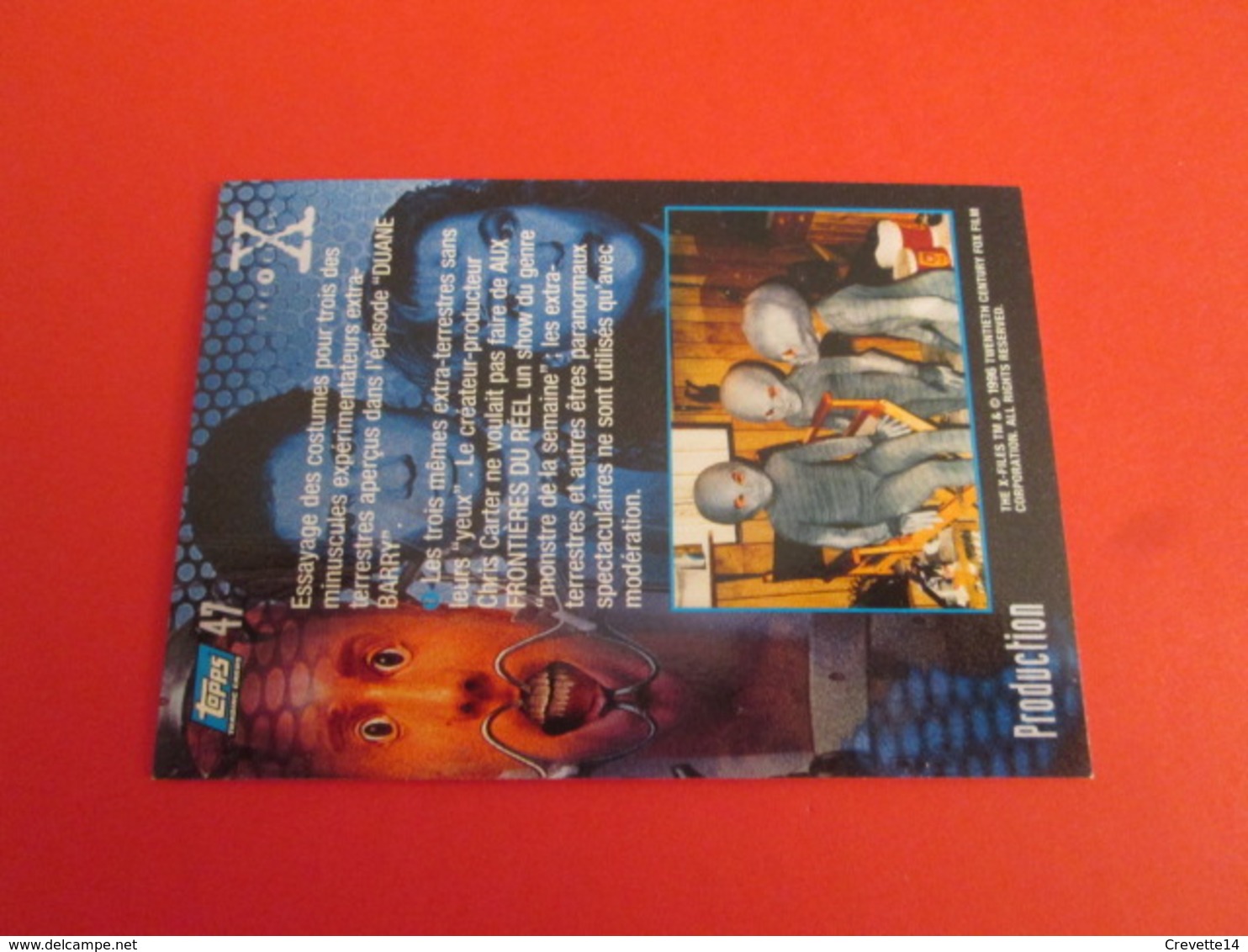 51/75  TRADING CARD TOPPS SERIE TELE X-FILES MULDER SCULLY : N°47 PRODUCTION - X-Files