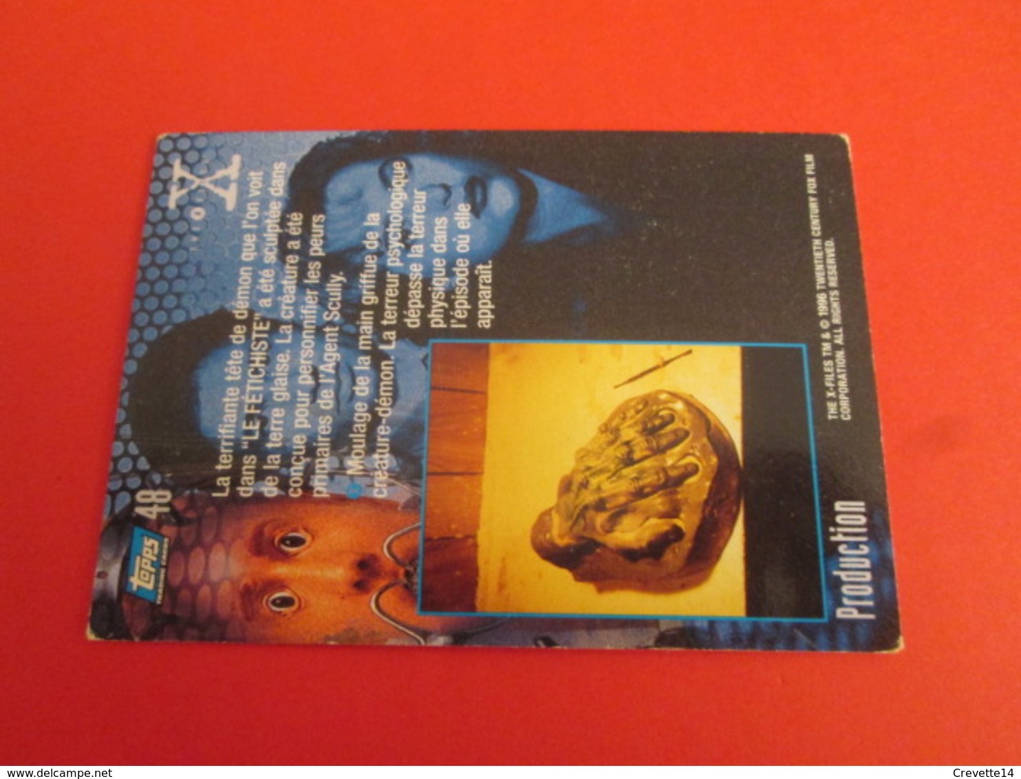 51/75  TRADING CARD TOPPS SERIE TELE X-FILES MULDER SCULLY : N°48 PRODUCTION - X-Files