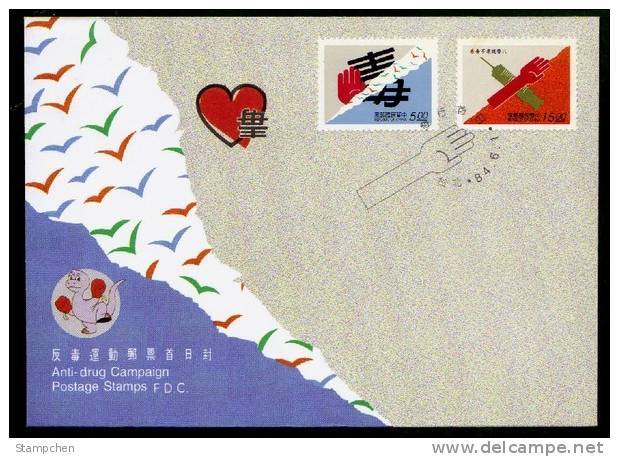 FDC Taiwan 1995 Anti-Drug Stamps Medicine Injector Health Hand - FDC