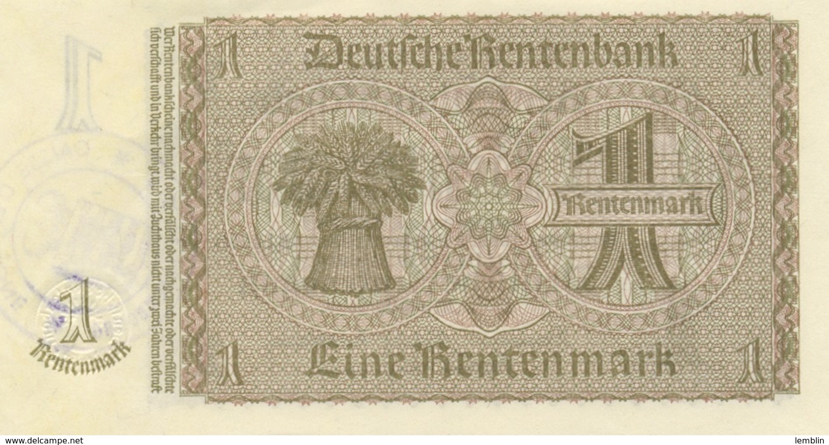 BILLET DE L'OCCUPATION ALLEMANDE AU LUXEMBOURG 1944 NEUF - Luxembourg