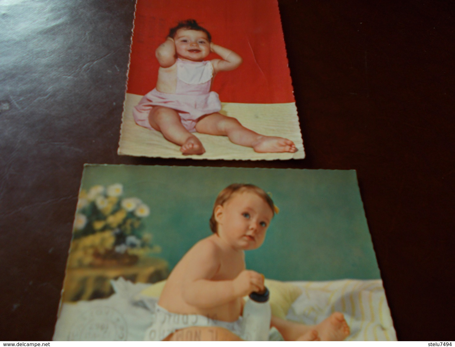 B706   2 Cartoline Bambini Viaggate Presenza Alcune Pieghe - Altri & Non Classificati
