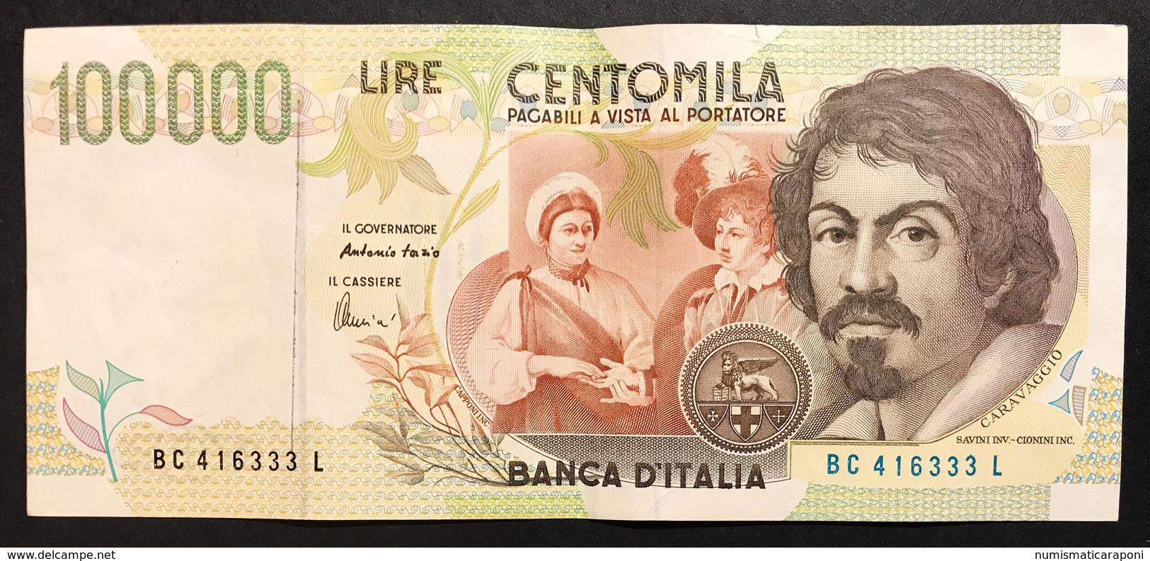 100000 Lire CARAVAGGIO 2° TIPO SERIE C 1995  LOTTO 1620 - 100.000 Lire