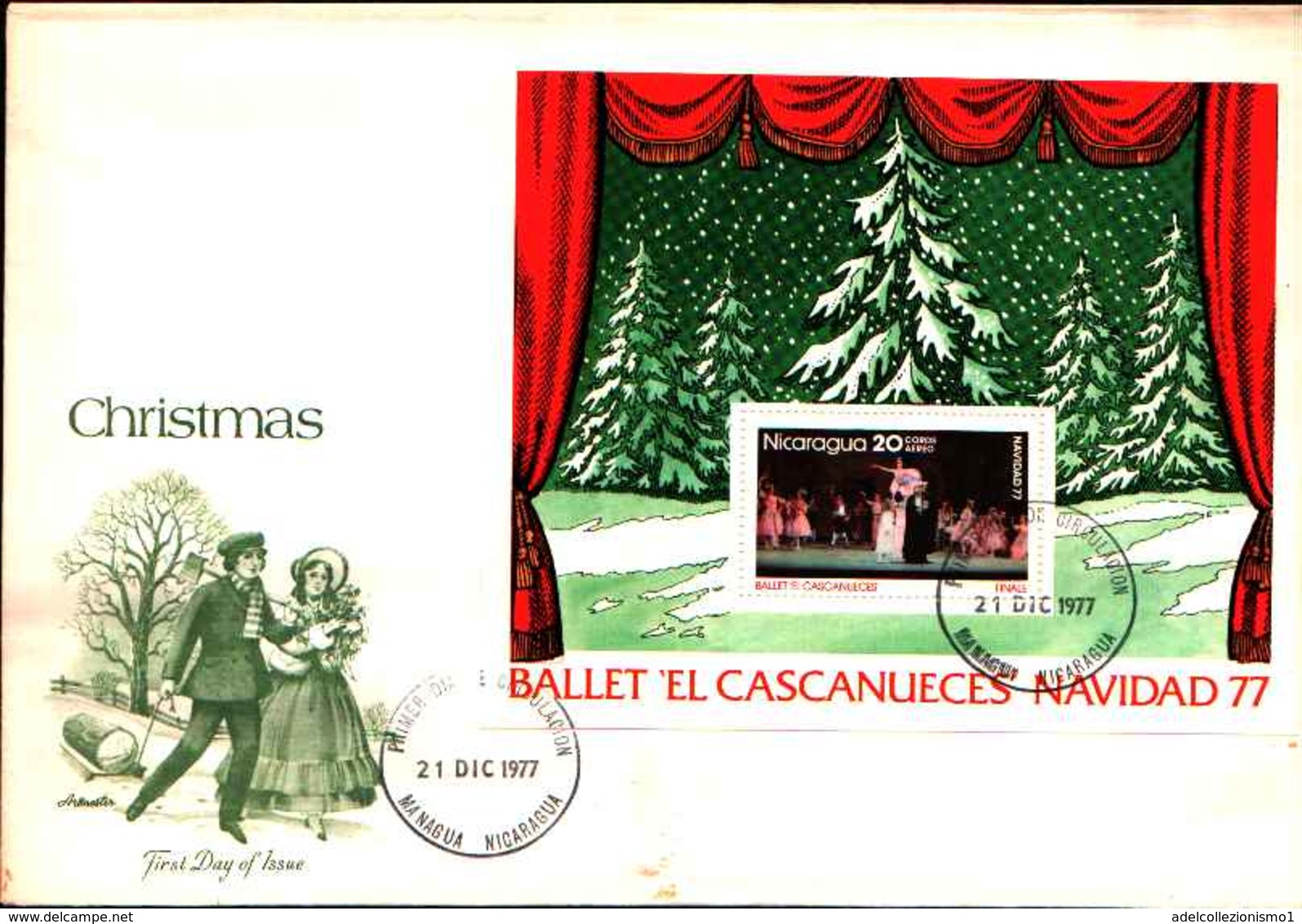 74820) Nicaragua -FDC HB 136 1977 Natale Chritsmas "Ballet Schiaccianoci- SERIE COMPLETA - Nicaragua