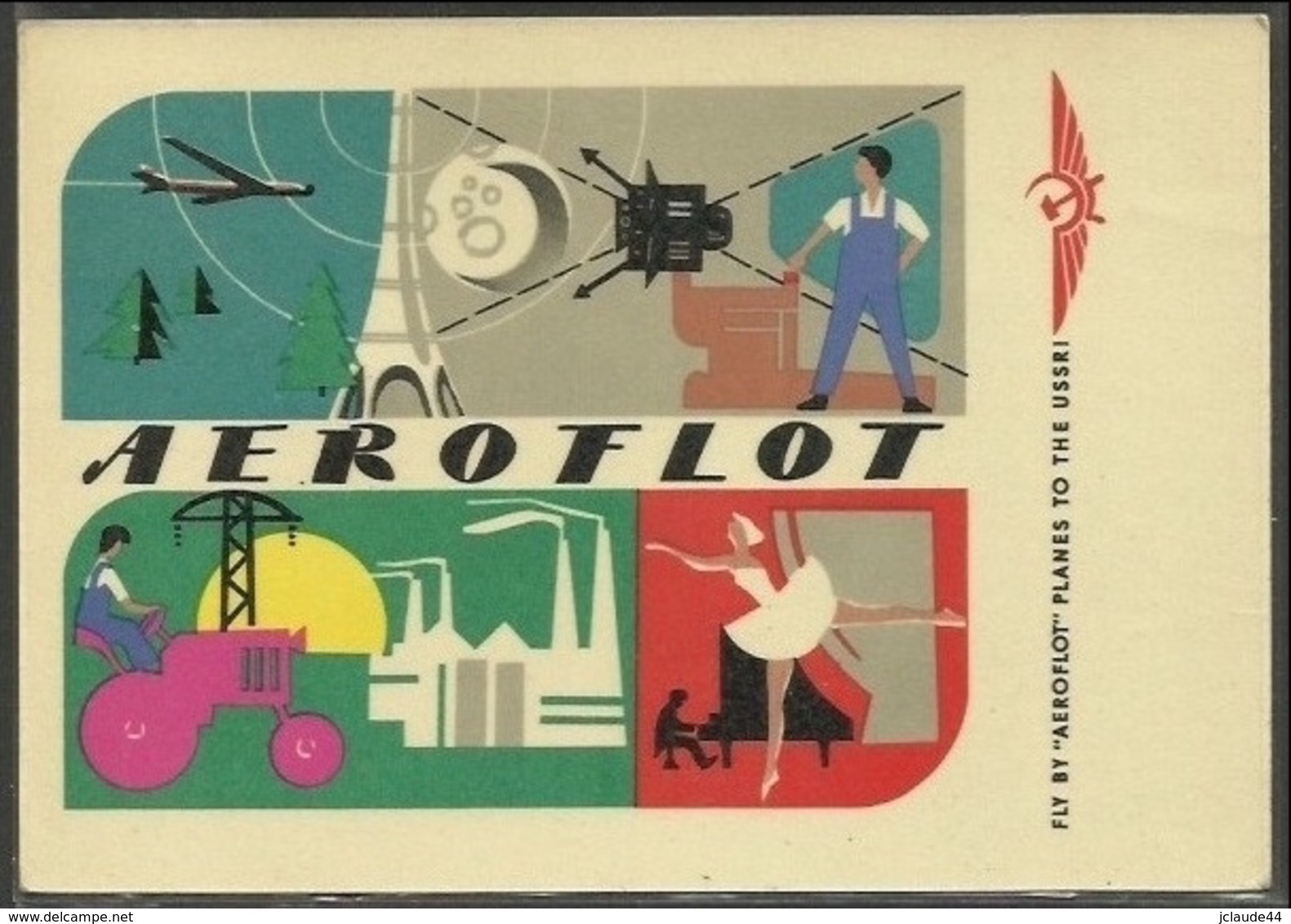 U.S.S.R. - Advertising Postcard For AEROFLOT Airline - Rusland