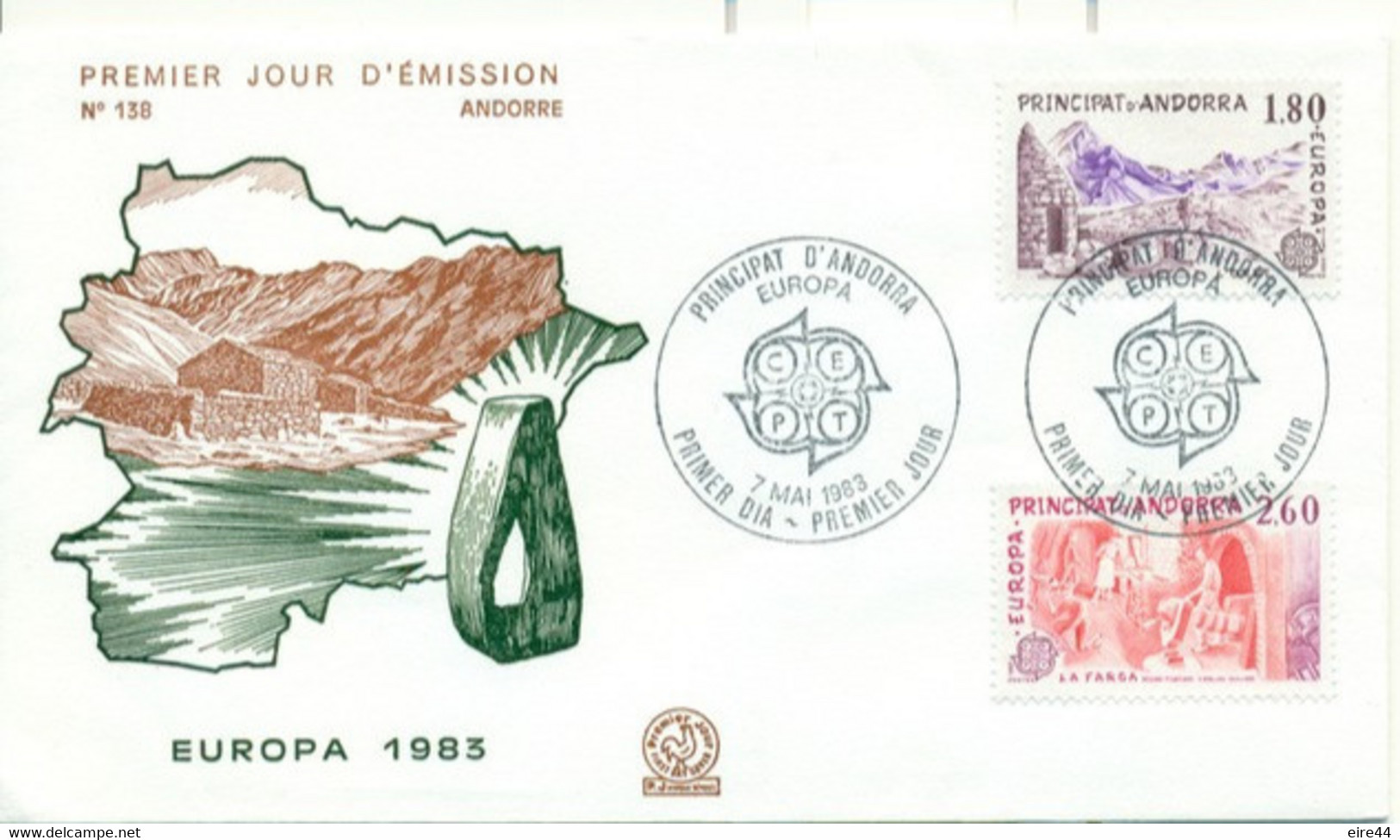 Andorra 1983 FDC Europa CEPT Catalane Gold Works - FDC