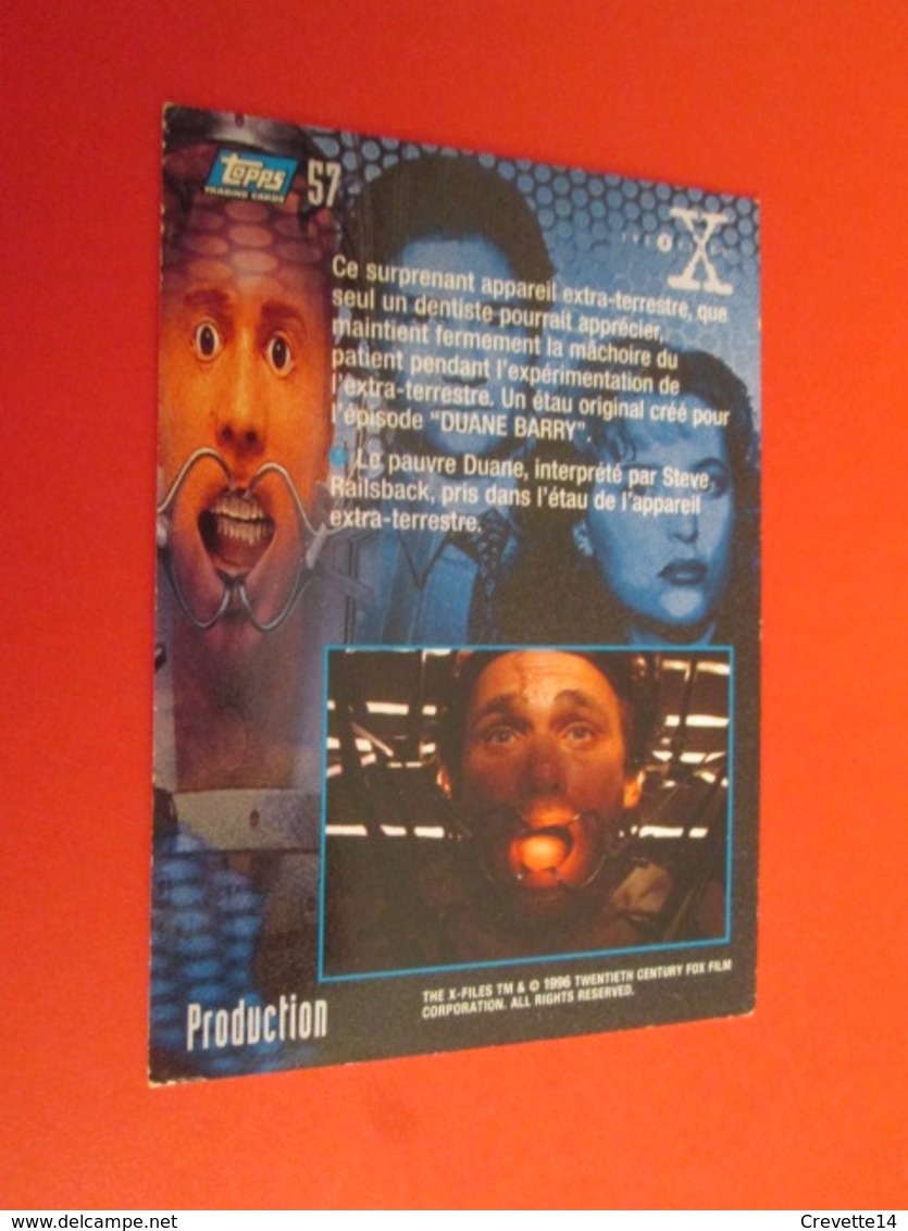 76/100  TRADING CARD TOPPS SERIE TELE X-FILES MULDER SCULLY : N°57 PRODUCTION - X-Files