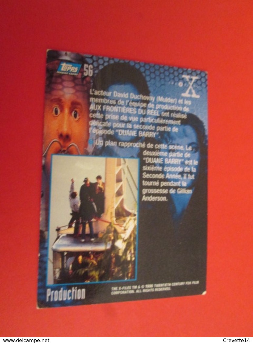 76/100  TRADING CARD TOPPS SERIE TELE X-FILES MULDER SCULLY : N°56 PRODUCTION - X-Files