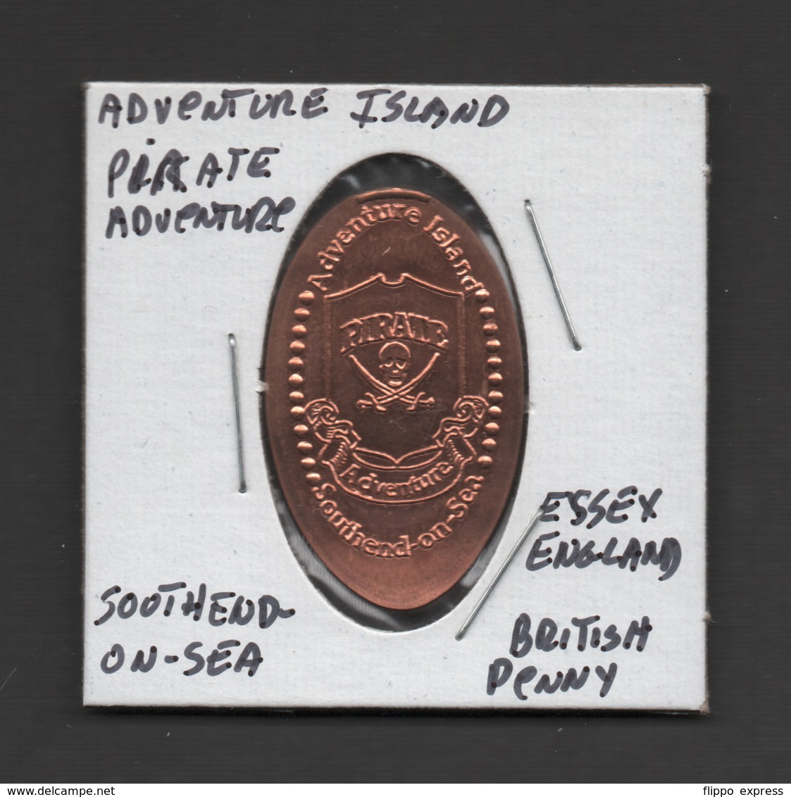 Pressed Penny, Elongated Coin, Pirate Adventure, Southend-on-Sea, England - Souvenirmunten (elongated Coins)