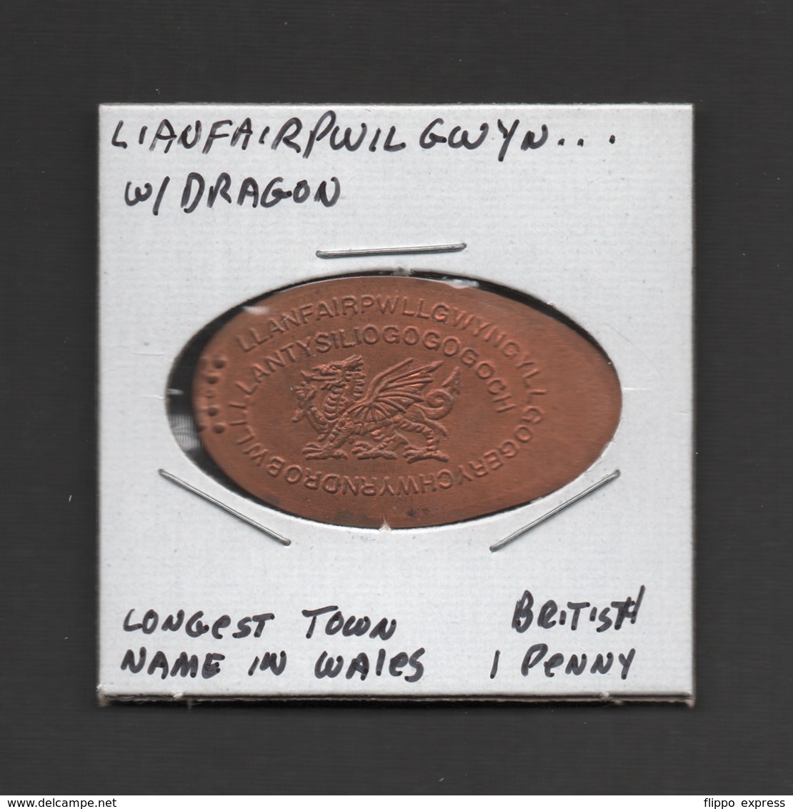 Pressed Penny, Elongated Coin, Lianfairpwilgwyn..., England - Monete Allungate (penny Souvenirs)