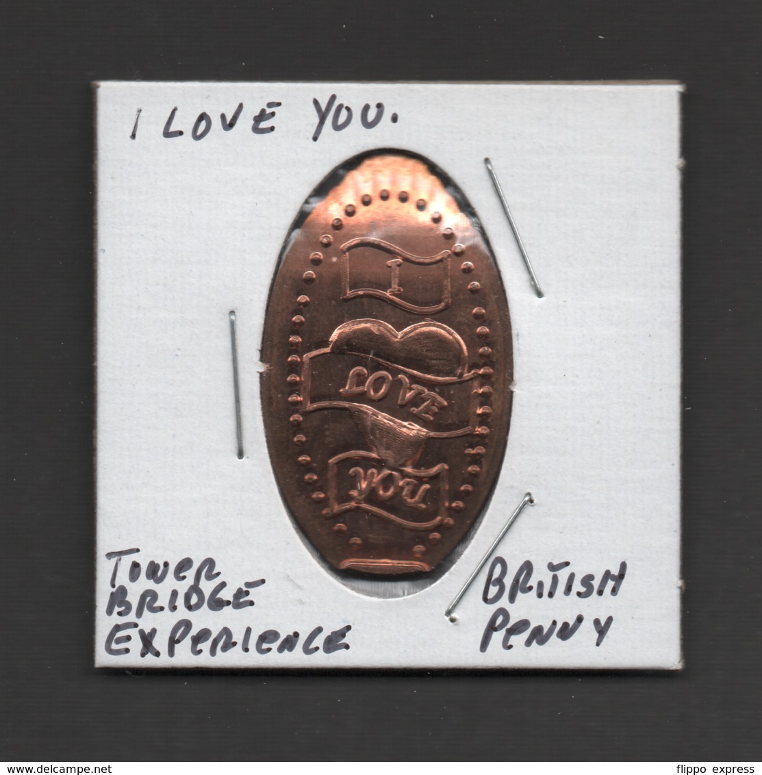 Pressed Penny, Elongated Coin, I Love You, England - Pièces écrasées (Elongated Coins)