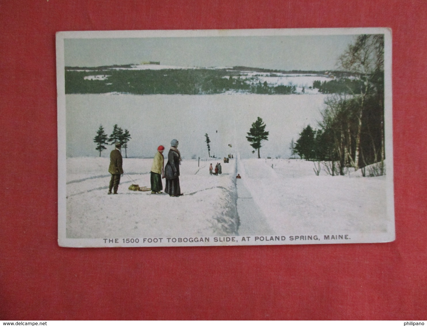 Winter Sports --  1500 Foot Toboggan Slide  Poland Spring Maine   .   Ref 3114 - Winter Sports