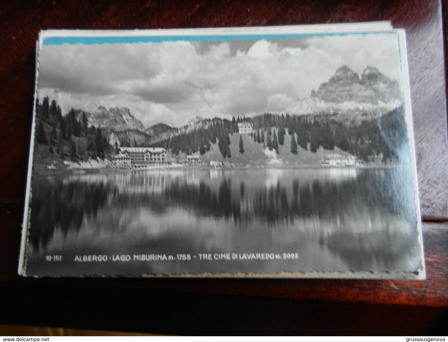 19828) ALBERGO LAGO MISURINA POSTA AEREA SOPRASTAMPATO LIRE 6 VIAGGIATA 1948 - Airmail